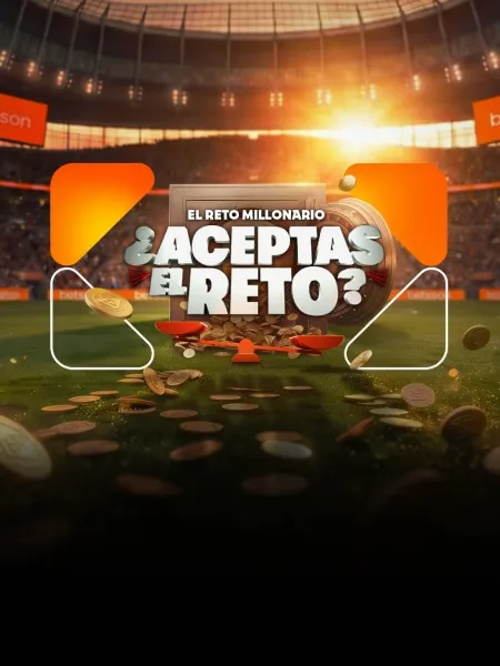 Arte de un torneo llamado «El Beto Millonario» sobre una cancha vista desde arriba, con la pregunta «¿Aceptas el reto?» en letras verdes.