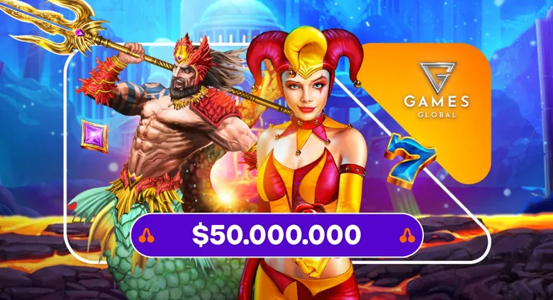 Banner de torneo de Betsson con personajes de tragamonedas y un pozo anunciado en dólares.